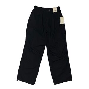 Rachel Paige Pants Womens Sz Large Black Wide Leg Cargos Cotton Y2K NWT